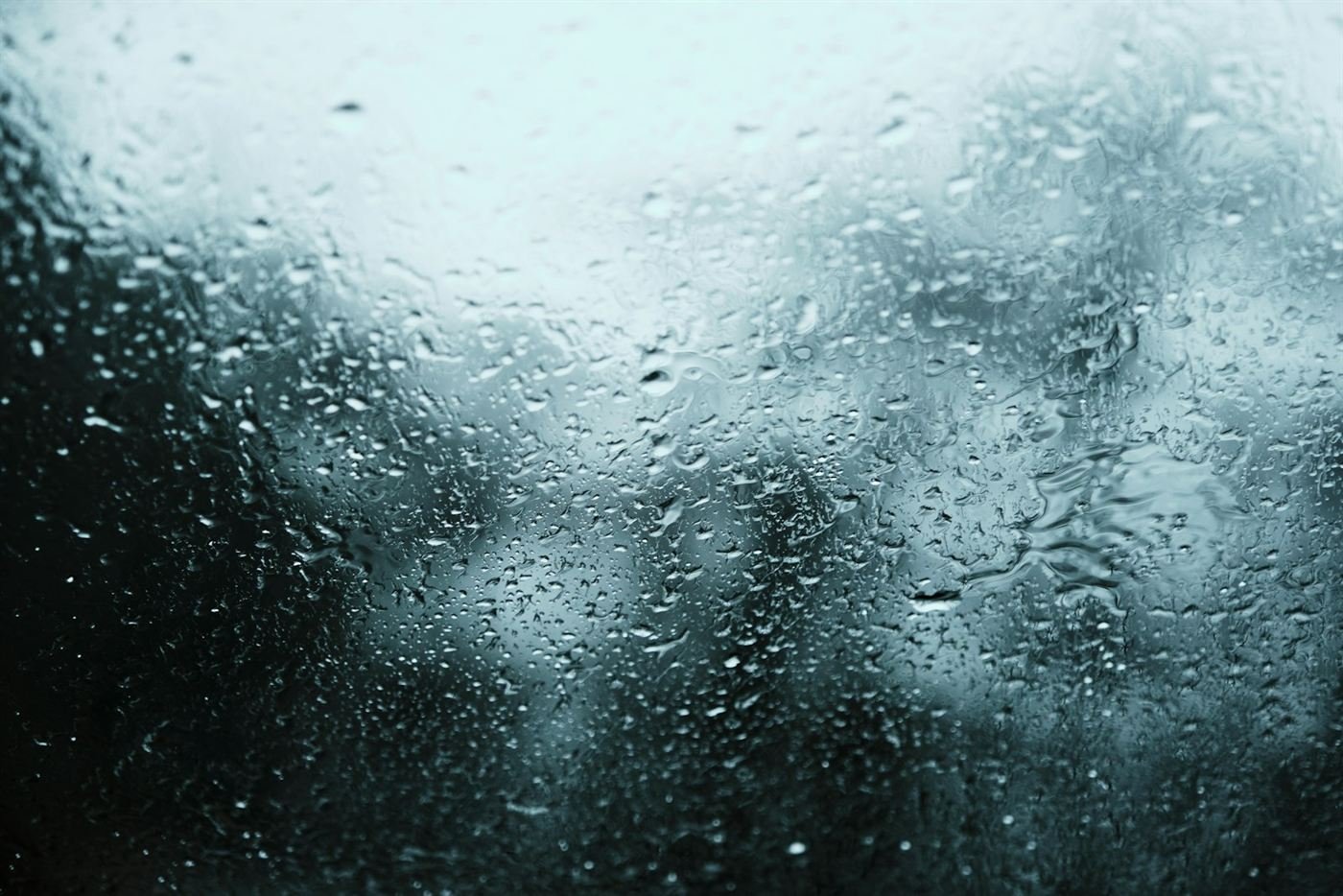 Water droplets on window glass